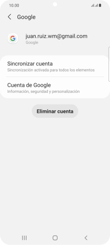 Pulsa Sincronizar cuenta. Pulsa Sincronizar cuenta.