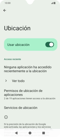 Pulsa Permisos de ubicación de aplicaciones. Pulsa Permisos de ubicación de aplicaciones.