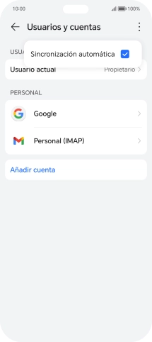 Pulsa Sincronización automática para activar o desactivar la función. Pulsa Sincronización automática para activar o desactivar la función.