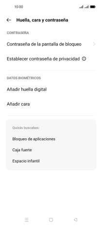 Pulsa Contraseña de la pantalla de bloqueo e introduce el código de seguridad extra que has creado anteriormente. Pulsa Contraseña de la pantalla de bloqueo e introduce el código de seguridad extra que has creado anteriormente.