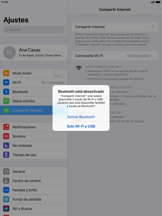 Si la función de wifi está activada, pulsa Solo Wi-Fi y USB. Si la función de wifi está activada, pulsa Solo Wi-Fi y USB.