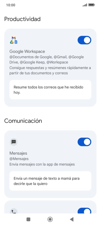 Pulsa el indicador junto a la extensión deseada para activar la función. Pulsa el indicador junto a la extensión deseada para activar la función.