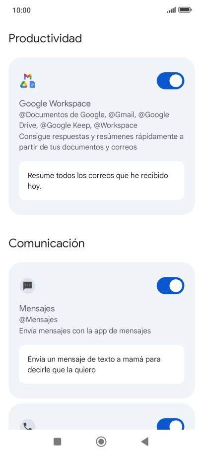 Pulsa el indicador junto a la extensión deseada para activar la función. Pulsa el indicador junto a la extensión deseada para activar la función.