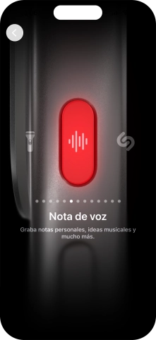 Desliza el dedo hacia la derecha o hacia la izquierda por la pantalla para seleccionar la función deseada. Desliza el dedo hacia la derecha o hacia la izquierda por la pantalla para seleccionar la función deseada.