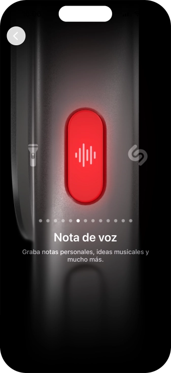 Desliza el dedo hacia la derecha o hacia la izquierda por la pantalla para seleccionar la función deseada. Desliza el dedo hacia la derecha o hacia la izquierda por la pantalla para seleccionar la función deseada.