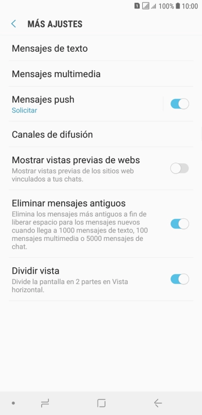 Pulsa Mensajes de texto. Pulsa Mensajes de texto.