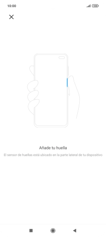 Sigue las indicaciones de la pantalla para crear una huella digital como código de seguridad. Sigue las indicaciones de la pantalla para crear una huella digital como código de seguridad.