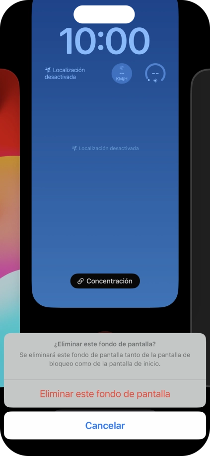Pulsa Eliminar este fondo de pantalla. Pulsa Eliminar este fondo de pantalla.