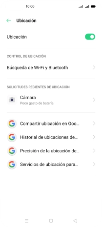 Pulsa Precisión de la ubicación de.... Pulsa Precisión de la ubicación de....