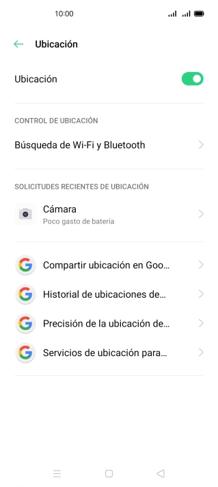 Pulsa Precisión de la ubicación de.... Pulsa Precisión de la ubicación de....