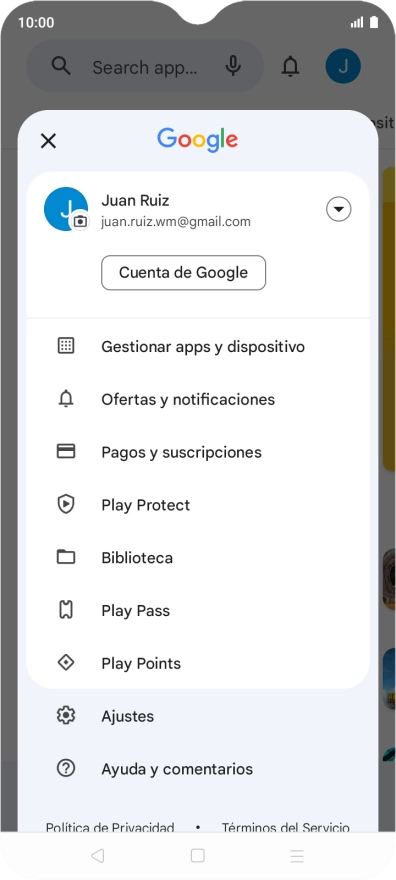 Pulsa Gestionar apps y dispositivo.