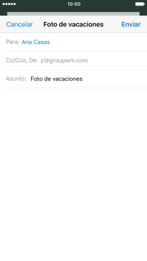 Pulsa en el campo de escritura y escribe el texto del correo electrónico. Pulsa en el campo de escritura y escribe el texto del correo electrónico.