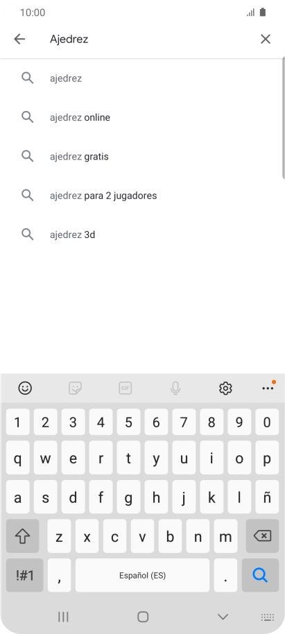 Introduce el nombre del tema o de la app y pulsa el icono de búsqueda. Introduce el nombre del tema o de la app y pulsa el icono de búsqueda.