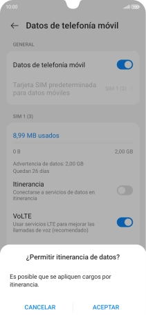 Si activas la función, pulsa ACEPTAR. Si activas la función, pulsa ACEPTAR.
