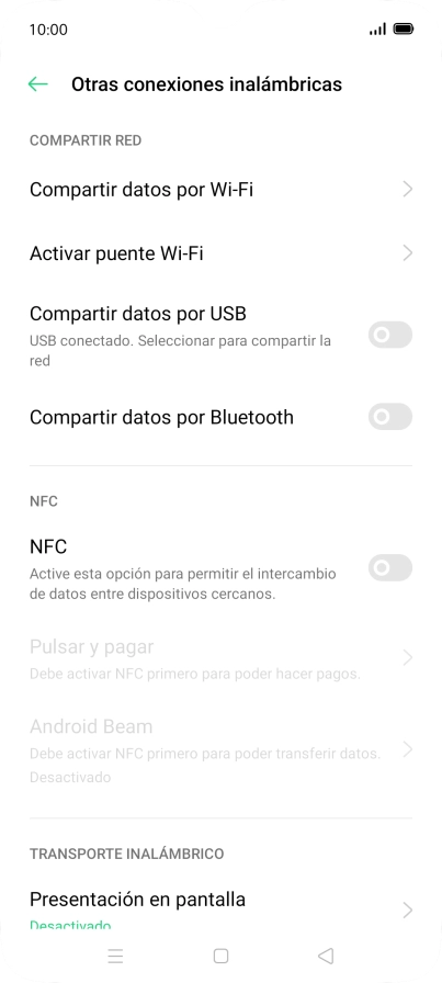 Pulsa Compartir datos por Wi-Fi. Pulsa Compartir datos por Wi-Fi.