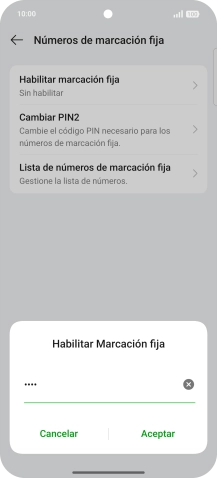 Introduce el código PIN2 y pulsa Aceptar. Introduce el código PIN2 y pulsa Aceptar.