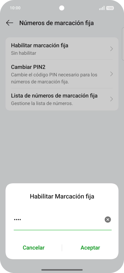 Introduce el código PIN2 y pulsa Aceptar. Introduce el código PIN2 y pulsa Aceptar.