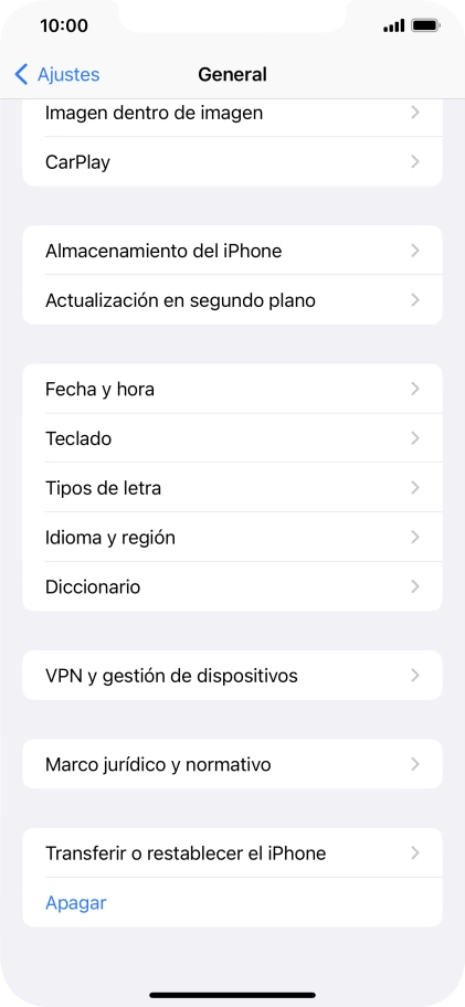 Pulsa Fecha y hora.