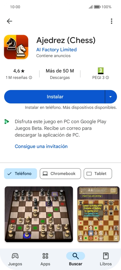 Pulsa Instalar y sigue las indicaciones de la pantalla para instalar la app. Pulsa Instalar y sigue las indicaciones de la pantalla para instalar la app.