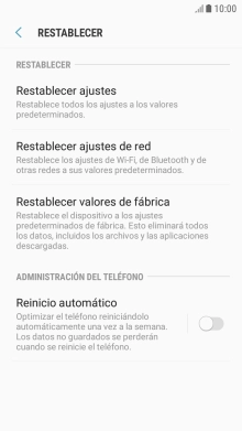 Pulsa Restablecer valores de fábrica. Pulsa Restablecer valores de fábrica.
