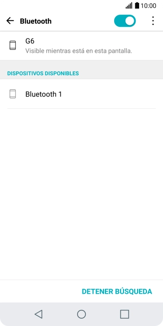 Pulsa el dispositivo Bluetooth deseado y sigue las indicaciones de la pantalla para vincular el dispositivo al teléfono. Pulsa el dispositivo Bluetooth deseado y sigue las indicaciones de la pantalla para vincular el dispositivo al teléfono.
