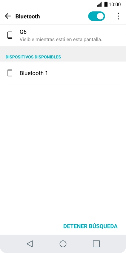 Pulsa el dispositivo Bluetooth deseado y sigue las indicaciones de la pantalla para vincular el dispositivo al teléfono. Pulsa el dispositivo Bluetooth deseado y sigue las indicaciones de la pantalla para vincular el dispositivo al teléfono.