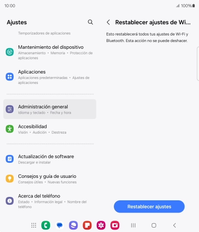 Pulsa Restablecer ajustes. Pulsa Restablecer ajustes.