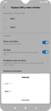 Pulsa la tarjeta SIM deseada. Pulsa la tarjeta SIM deseada.