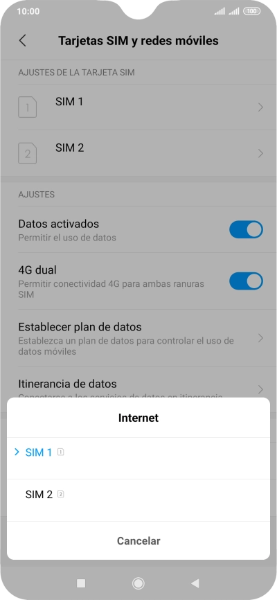 Pulsa la tarjeta SIM deseada. Pulsa la tarjeta SIM deseada.