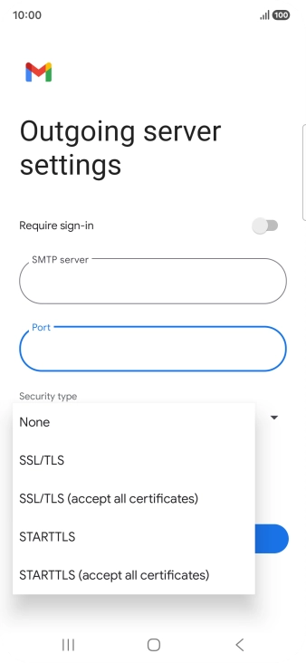 Press SSL/TLS.