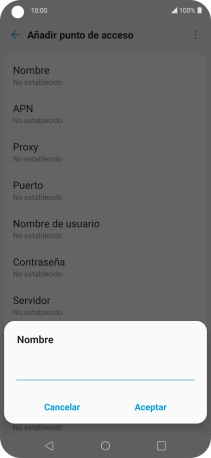 Introduce Vodafone Internet y pulsa Aceptar.