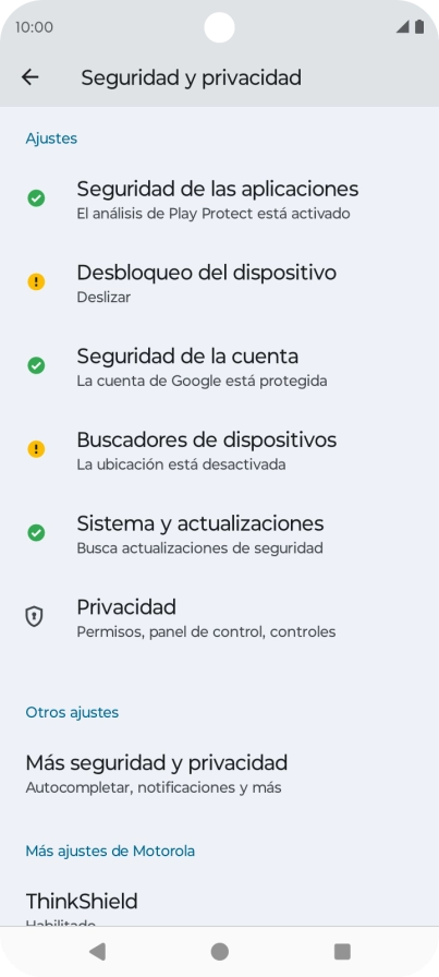 Pulsa Más seguridad y privacidad. Pulsa Más seguridad y privacidad.