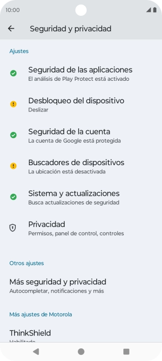 Pulsa Más seguridad y privacidad. Pulsa Más seguridad y privacidad.