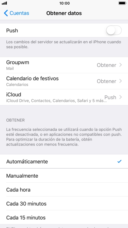 Si desactivas la función, pulsa el ajuste deseado. Si desactivas la función, pulsa el ajuste deseado.