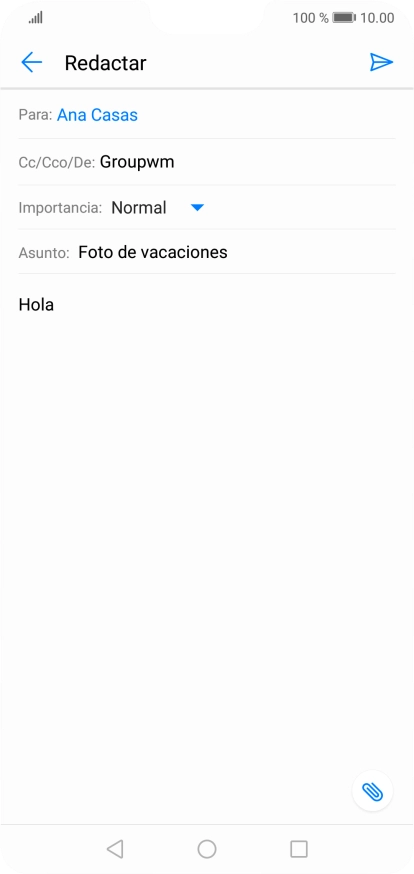 Pulsa el icono de anexos. Pulsa el icono de anexos.