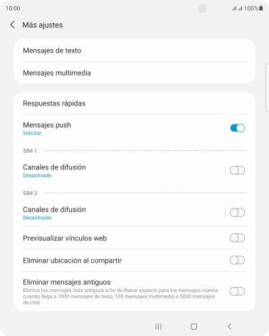 Pulsa Mensajes de texto. Pulsa Mensajes de texto.