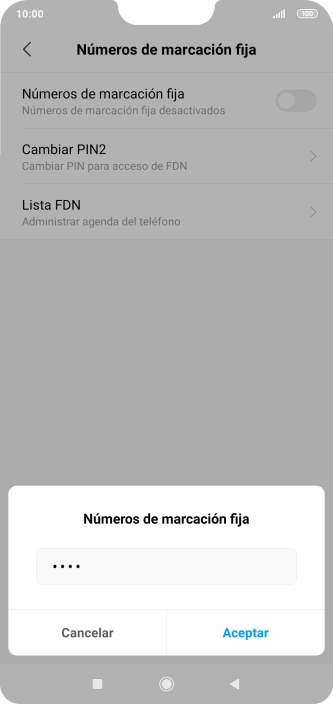 Introduce el código PIN2 y pulsa Aceptar. Introduce el código PIN2 y pulsa Aceptar.