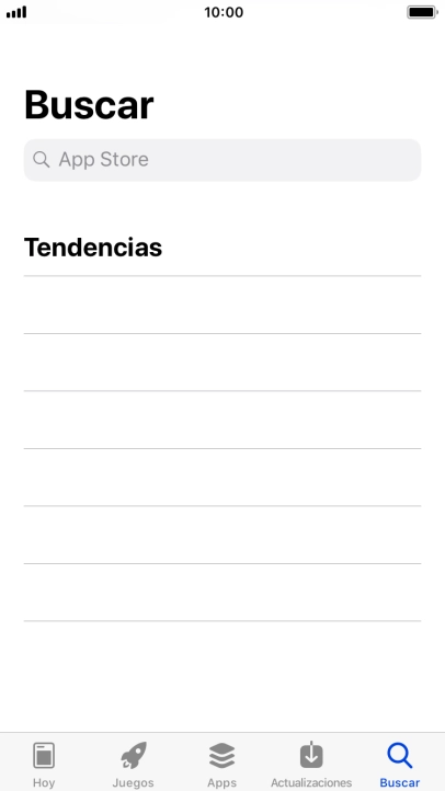 Pulsa en el campo de búsqueda e introduce el nombre o el tema de la app deseada. Pulsa en el campo de búsqueda e introduce el nombre o el tema de la app deseada.