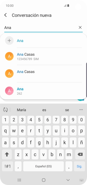 Pulsa el contacto deseado. Pulsa el contacto deseado.