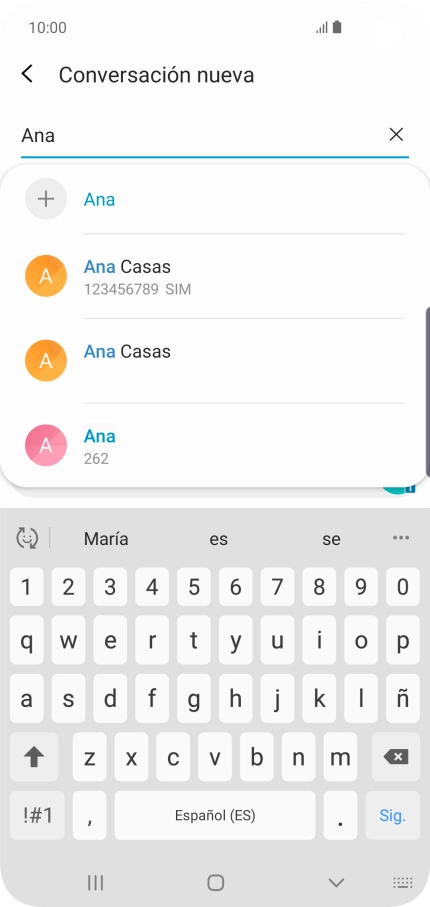 Pulsa el contacto deseado. Pulsa el contacto deseado.