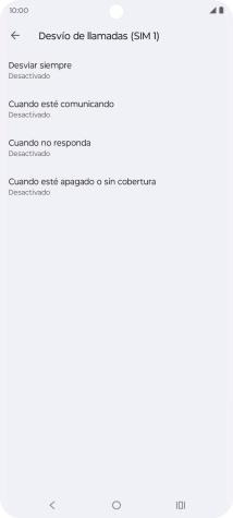 Pulsa el tipo de desvío deseado.