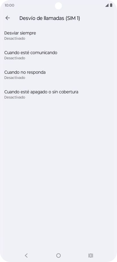 Pulsa el tipo de desvío deseado.