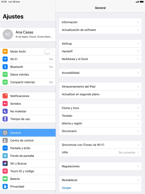Pulsa Almacenamiento del iPad.
