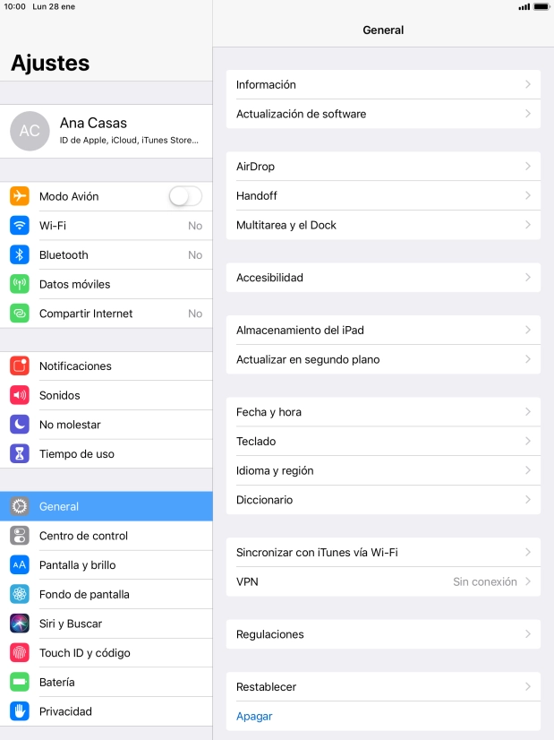Pulsa Almacenamiento del iPad.