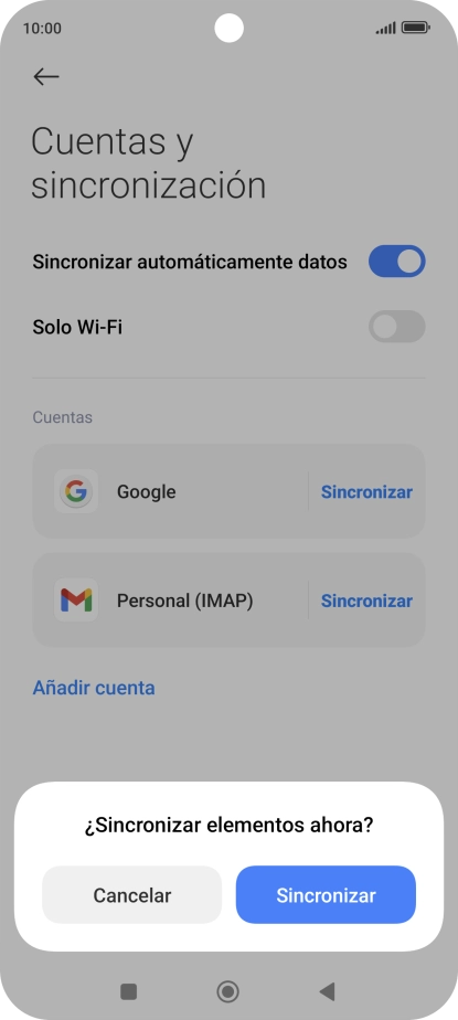 Si activas la función, pulsa Sincronizar. Si activas la función, pulsa Sincronizar.