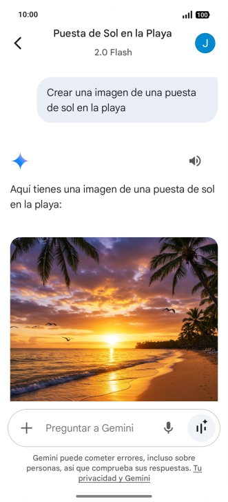 También puedes pedir a Gemini que genere una fotografía partiendo de tu descripción. También puedes pedir a Gemini que genere una fotografía partiendo de tu descripción.
