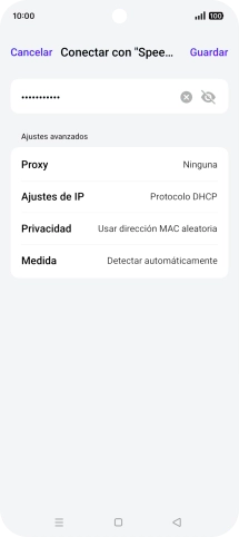 Introduce la contraseña de la red wifi y pulsa Guardar. Introduce la contraseña de la red wifi y pulsa Guardar.
