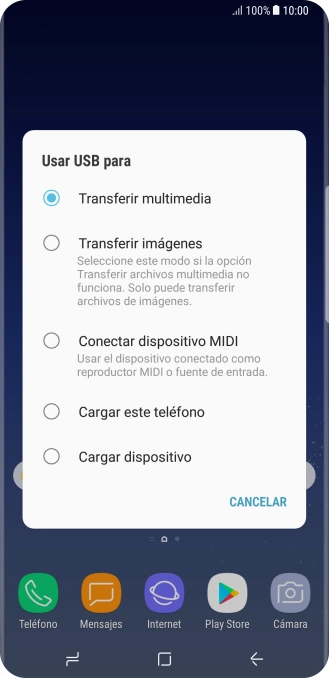 Pulsa Transferir multimedia para activar la función. Pulsa Transferir multimedia para activar la función.