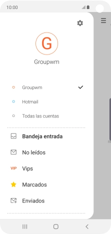 Pulsa la cuenta de correo electrónico deseada. Pulsa la cuenta de correo electrónico deseada.