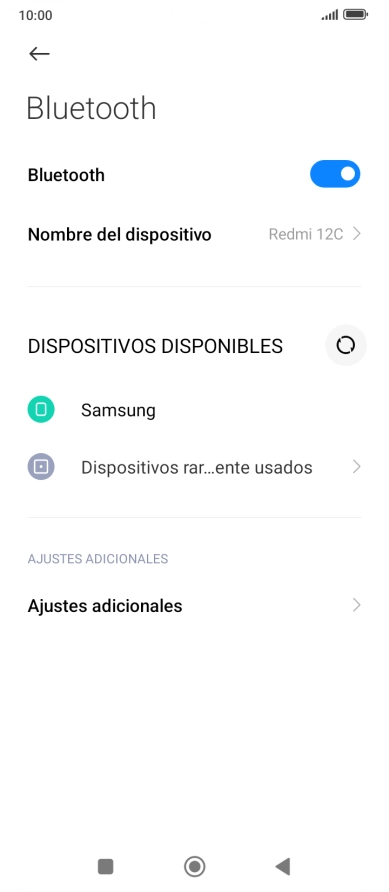 Pulsa el dispositivo Bluetooth deseado y sigue las indicaciones de la pantalla para vincular el dispositivo al teléfono. Pulsa el dispositivo Bluetooth deseado y sigue las indicaciones de la pantalla para vincular el dispositivo al teléfono.